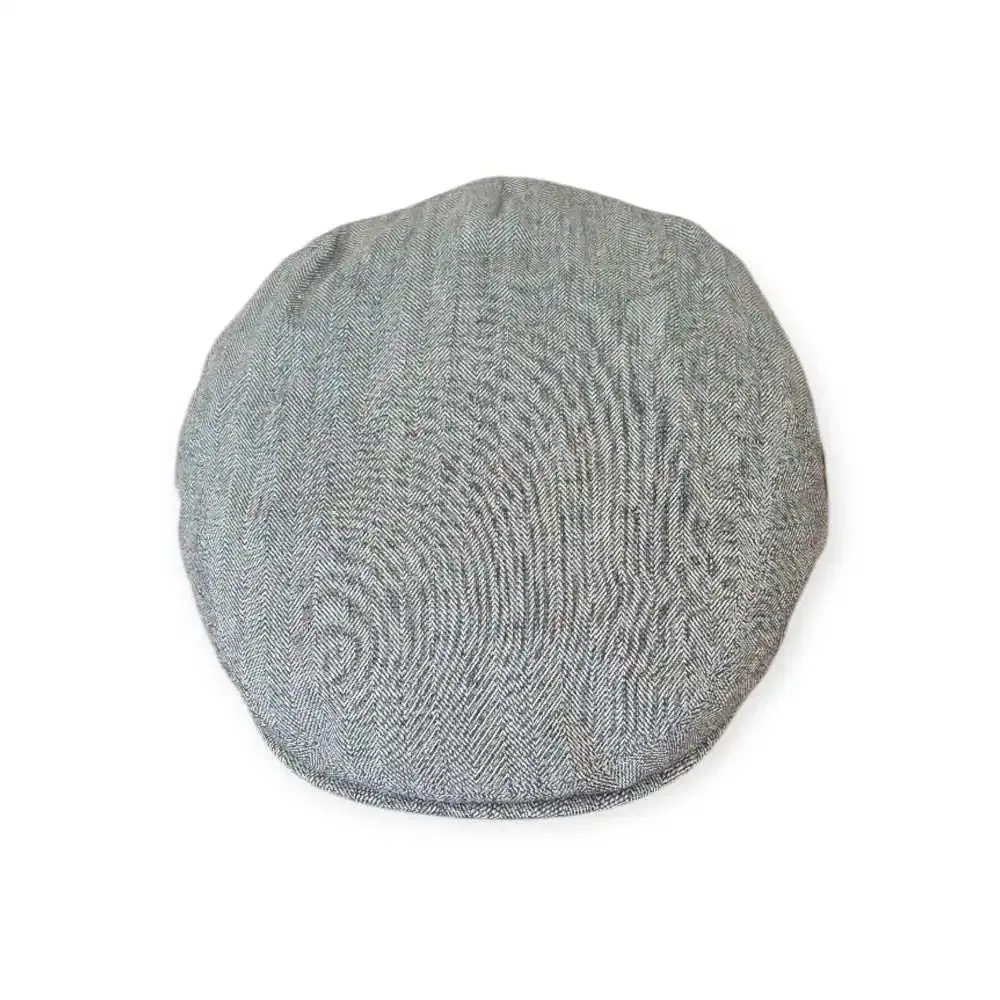 Irish Linen Cap in Frost Grey – Handmade by Hatman of Ireland - Irish Caps – Heritage Style for Every Generation - Image 1